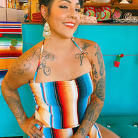 Mexi Stripe Sweetheart Halter