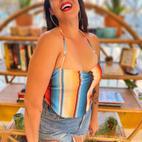 Mexi Stripe Sweetheart Halter