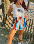 Mexi Stripe Ruffle Shorts
