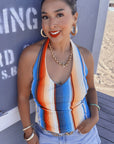Mexi Stripe Pull On Halter