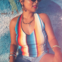 Mexi Stripe Pull On Halter