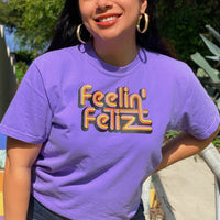 Unisex Violet Feelin Feliz Pigment Tee