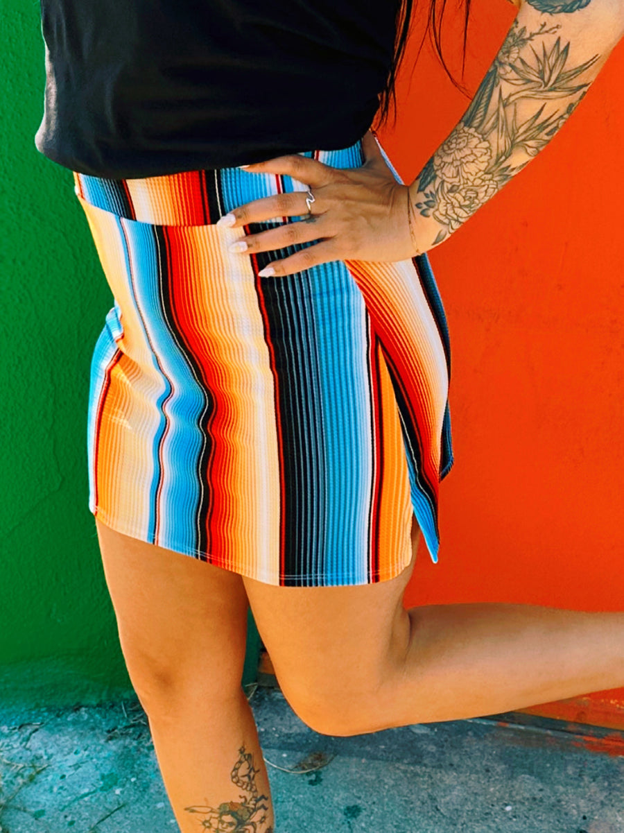 Mexi Stripe Tennis A-Line Skirt