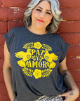 Paz Y Amor Flowy Muscle Tank