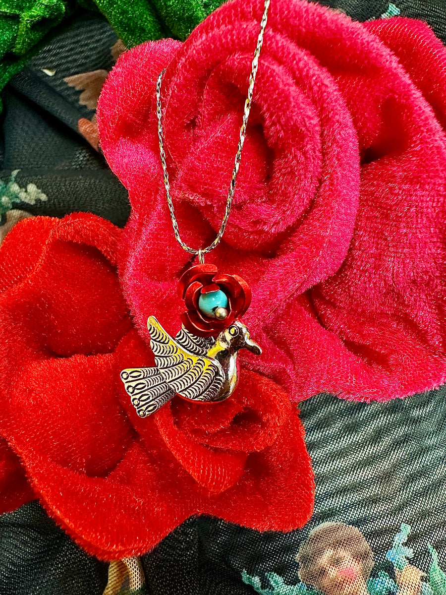 Silver Lovebird Necklace