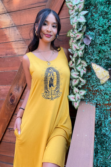 Mustard Virgencita Swing Dress