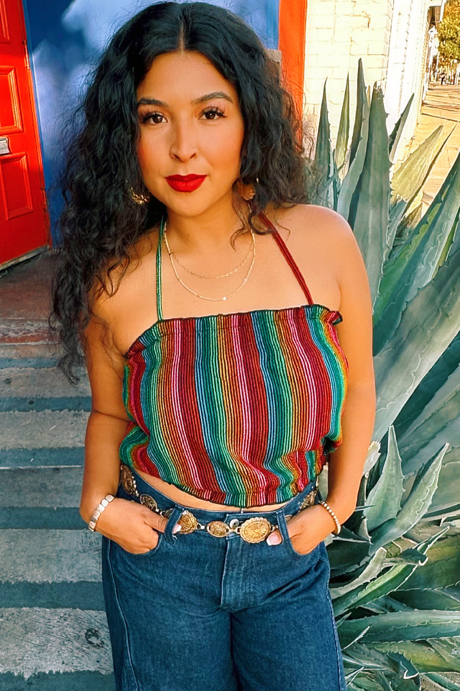 DULCE STRIPE ZARAPE HALTER TUBE