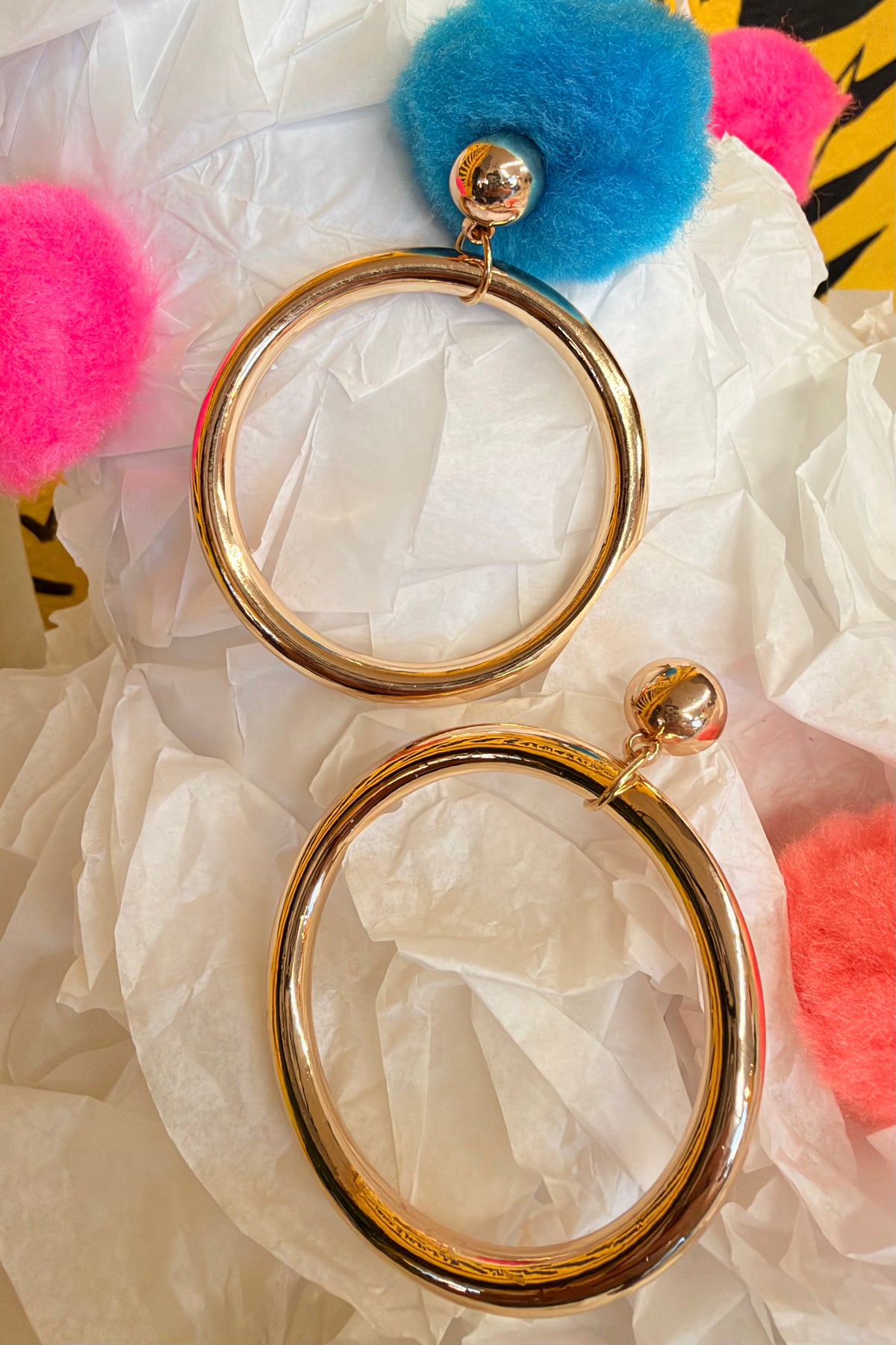 Gold Vintage Post Hoops