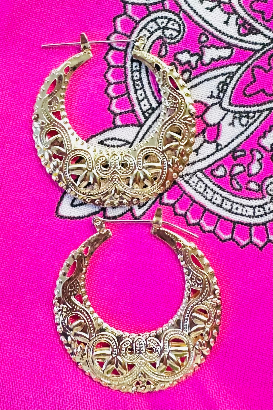 Gold Bohemia Filagree Midi Hoops