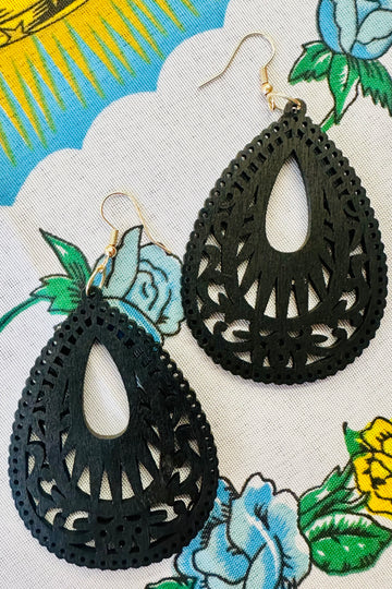 Papel Tears Wood Dangle Earrings