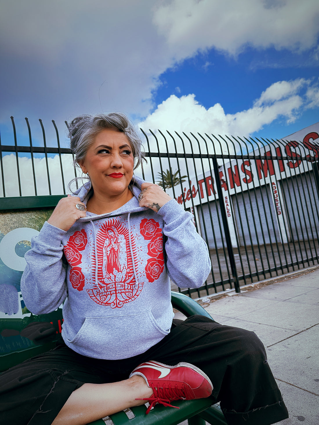Unisex Gray Guadalupana Hoodie