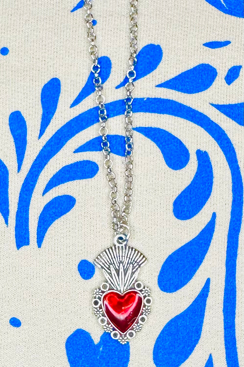 Sacred Heart Milagro Necklace