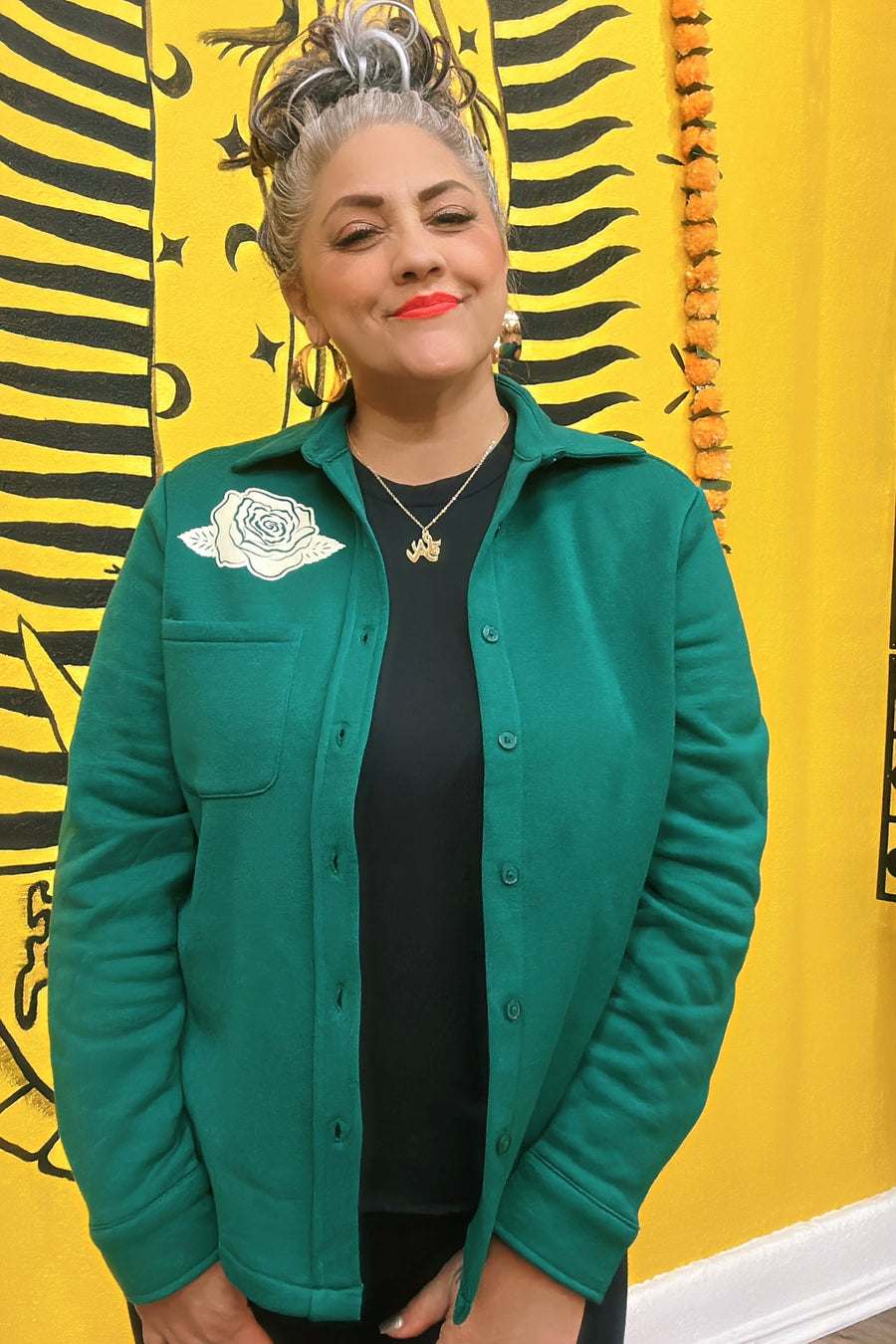 Paz y Amor Button Fleece Shacket