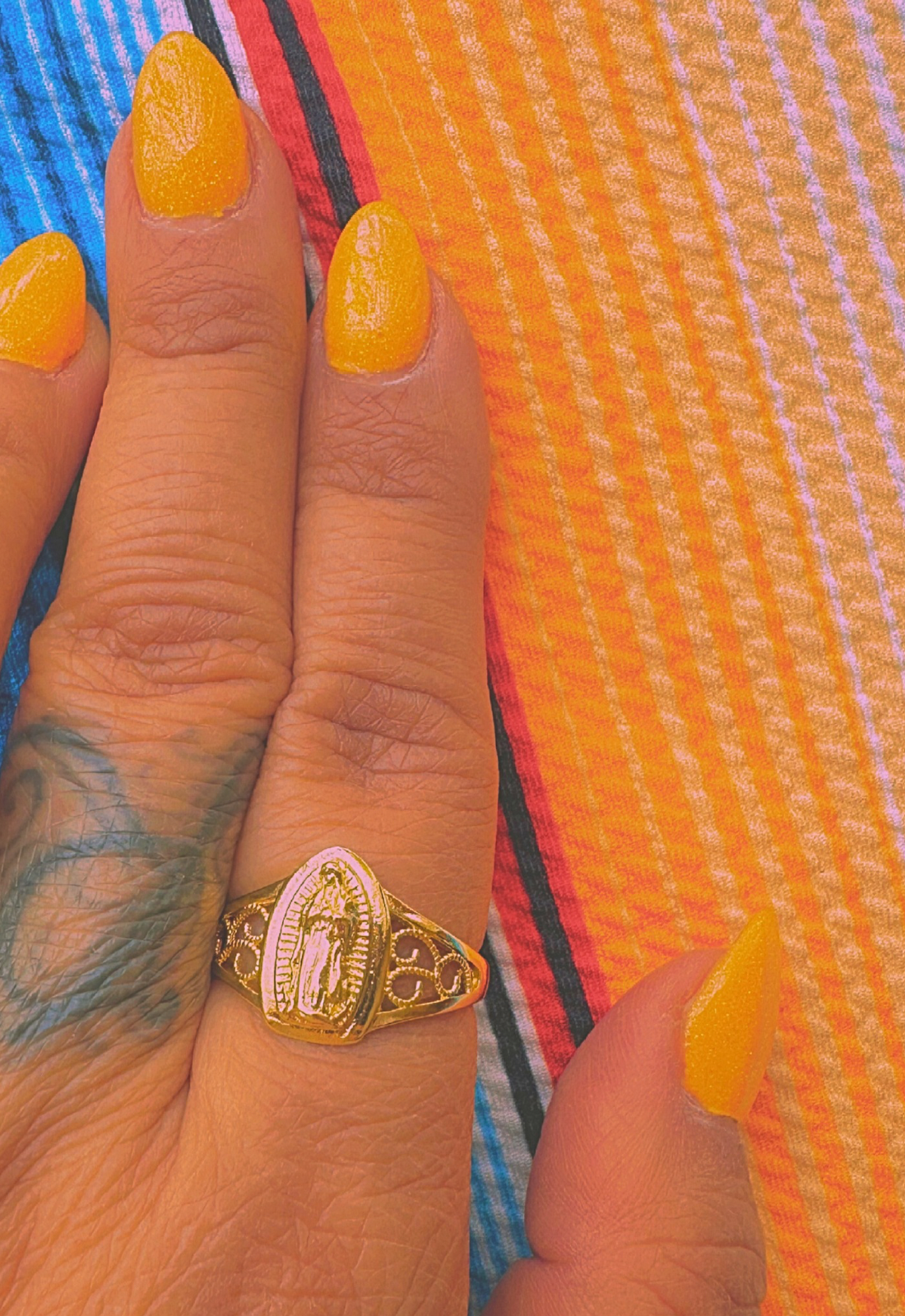 Virgencita Scroll Ring