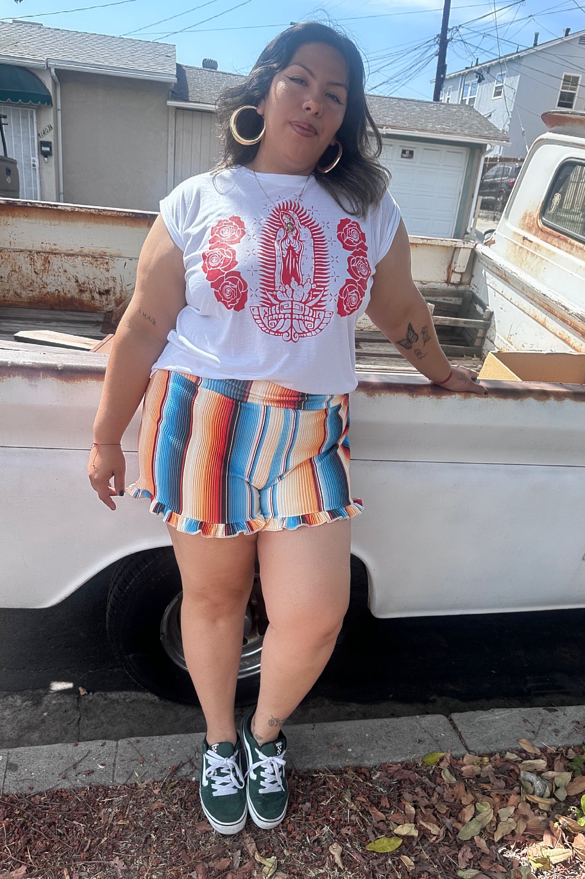 Mexi Stripe Ruffle Shorts