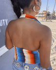 Mexi Stripe Pull On Halter