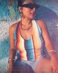 Mexi Stripe Pull On Halter