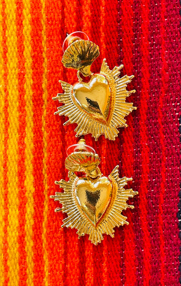 Sacred Heart Medallion Earrings