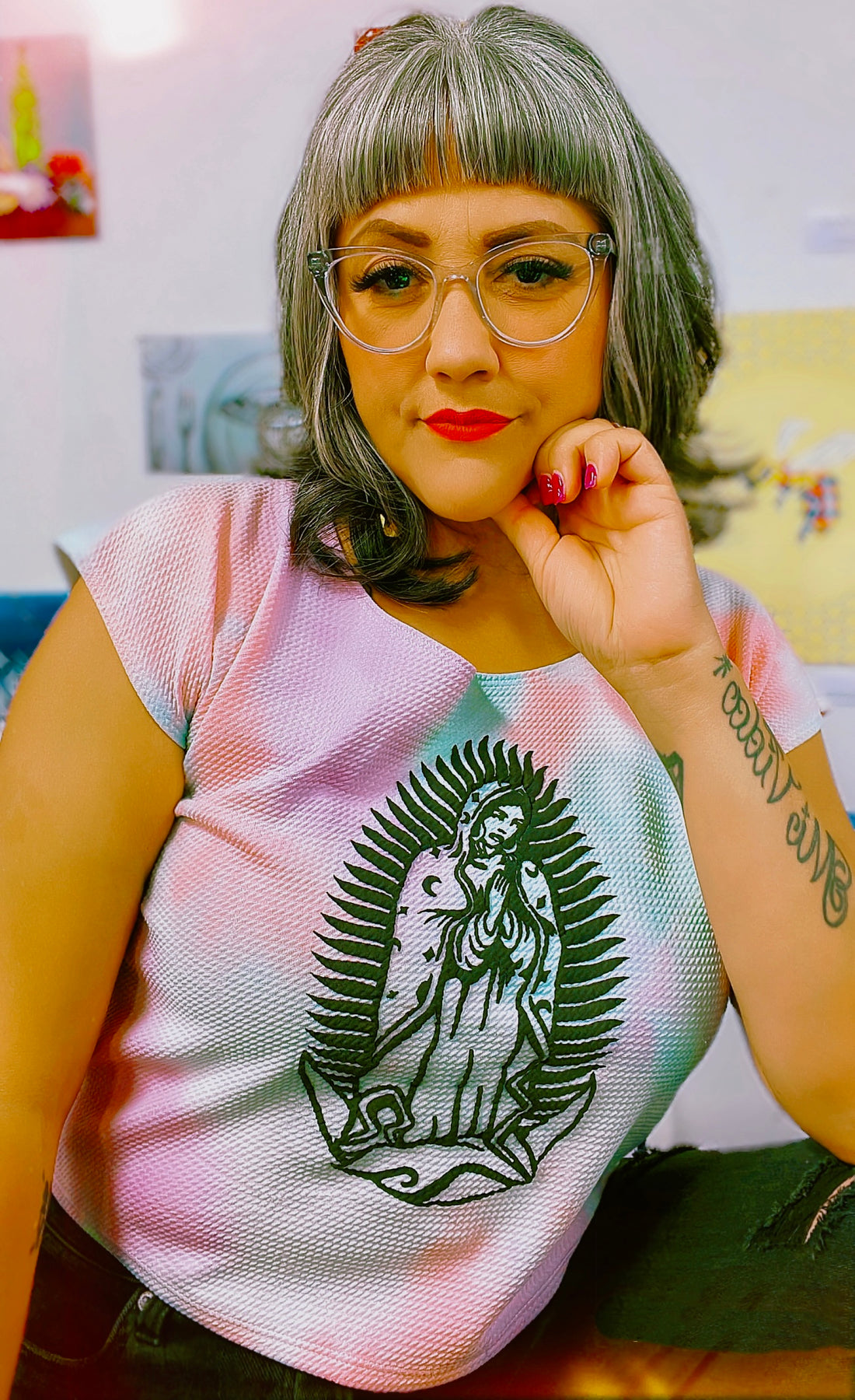 Virgencita Tie Dye Top